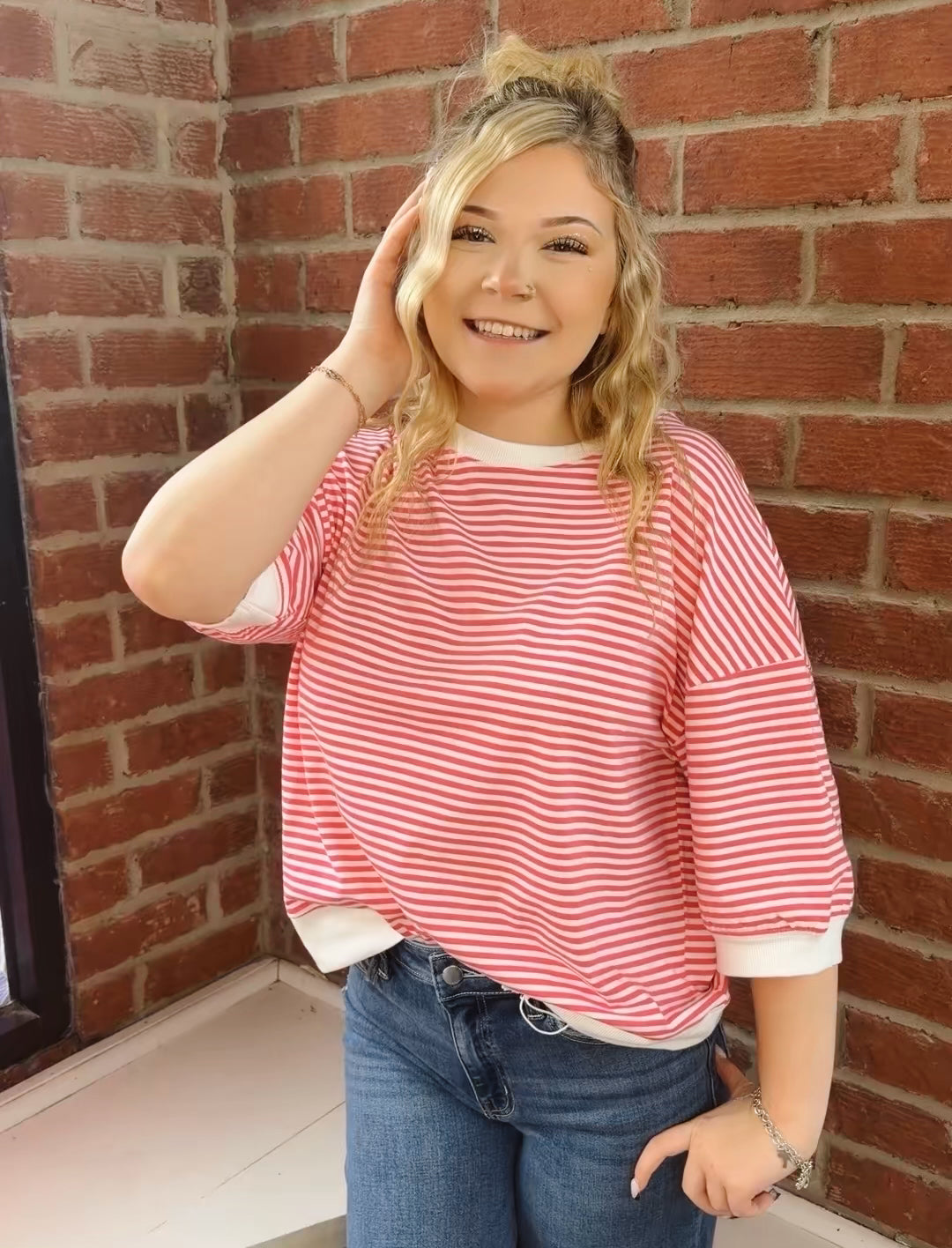Sweet Heart Striped Shirt