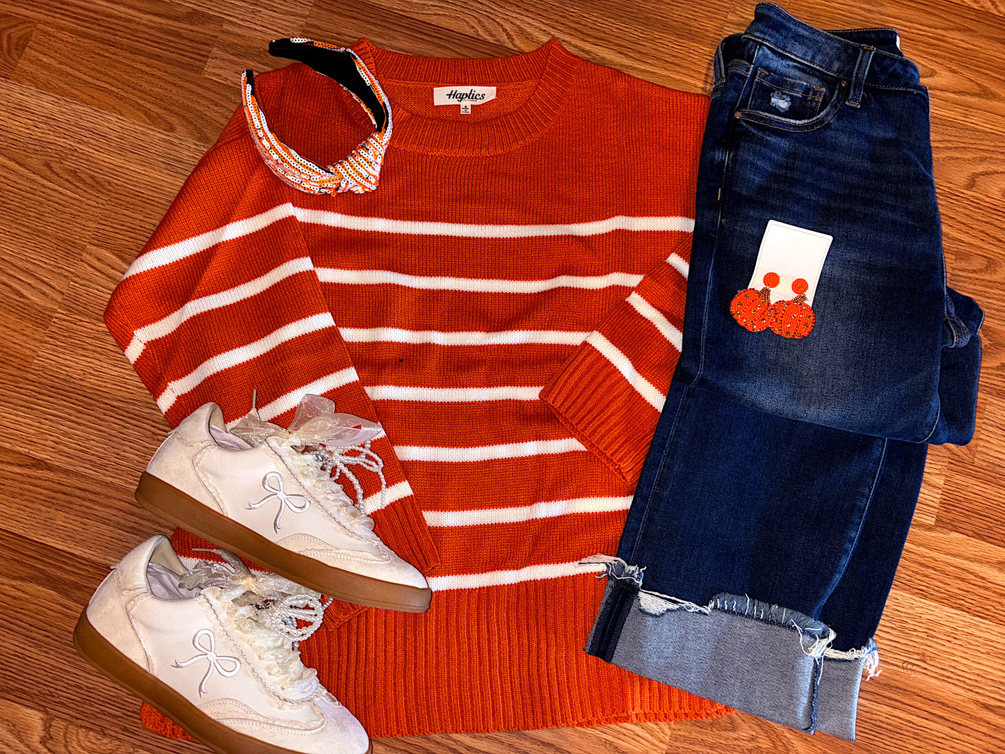 Striped orange sweater