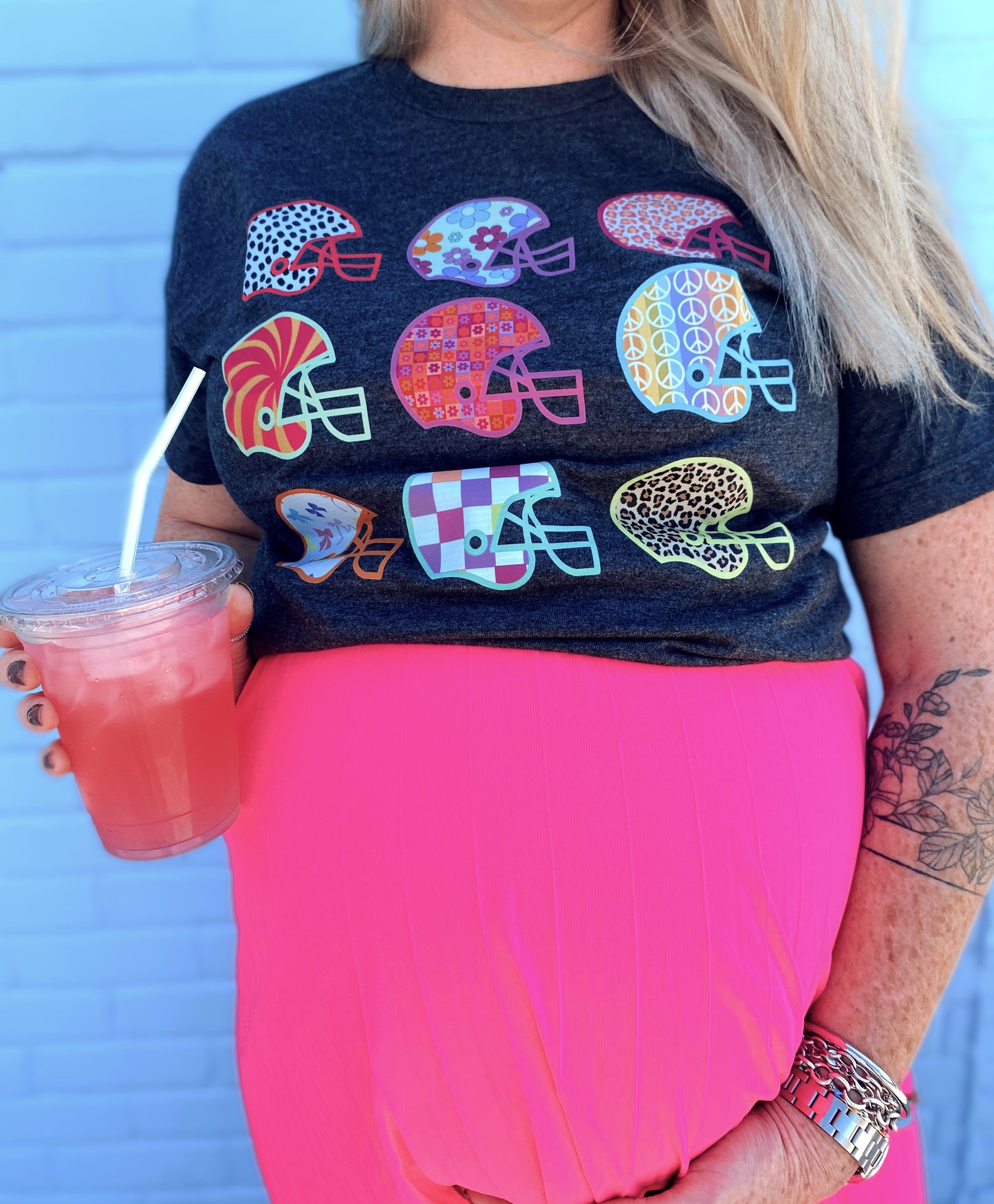 Colorful Football Helmet Tee