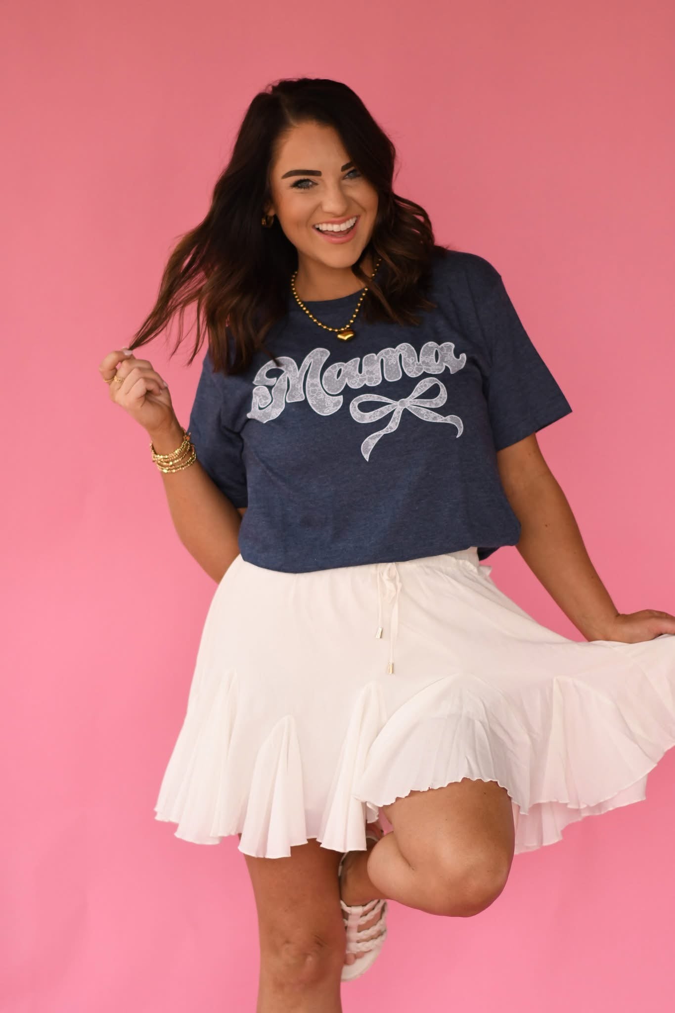 Lace mama tee