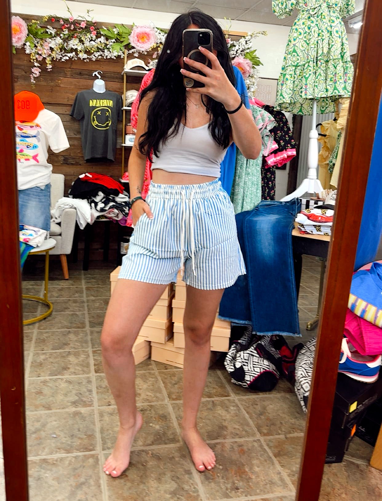 Pinstripe shorts