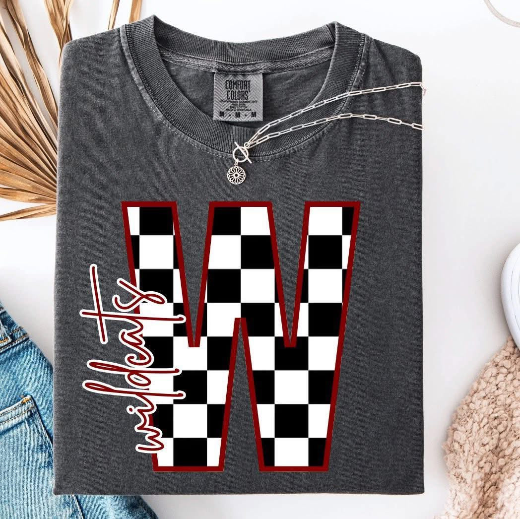 Checkered W tee.