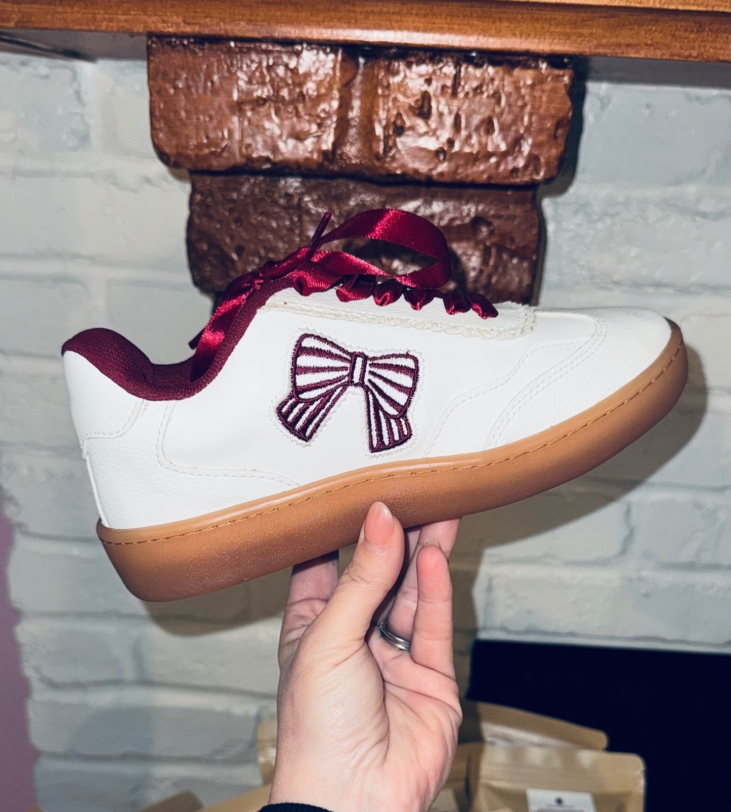 Maroon Coquette Sneaker