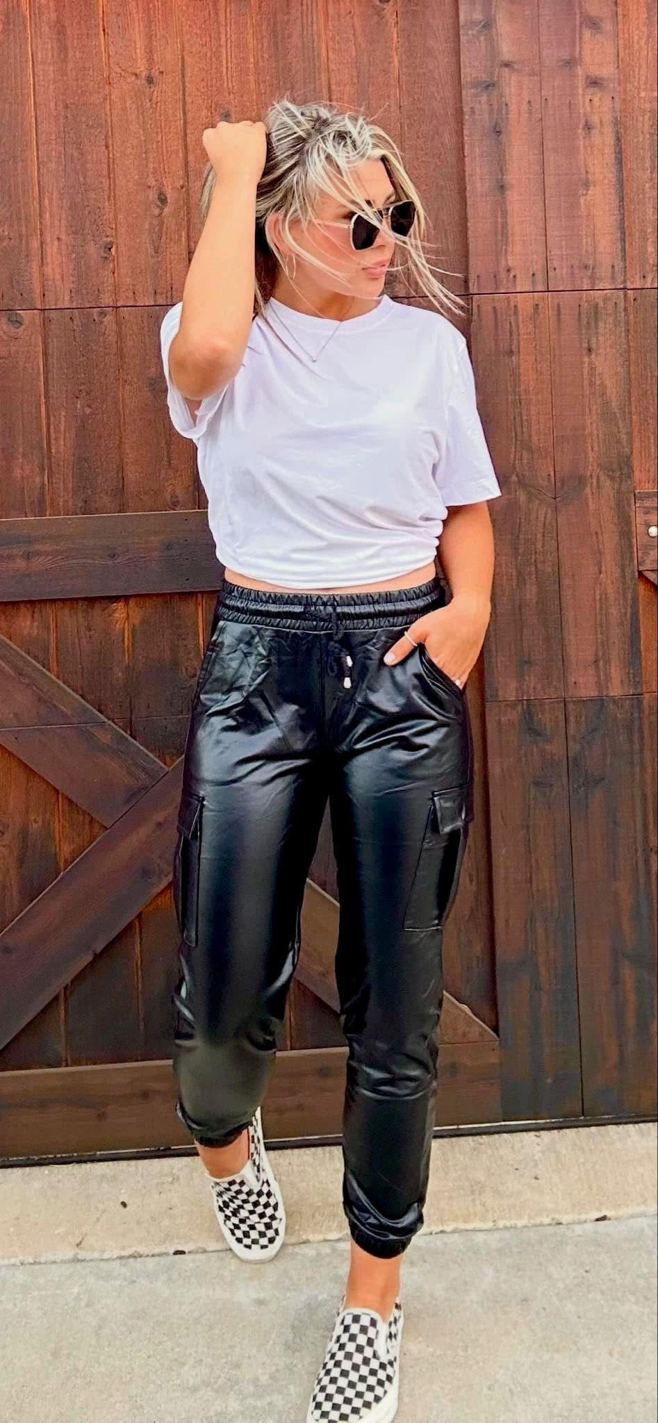 Leather Joggers