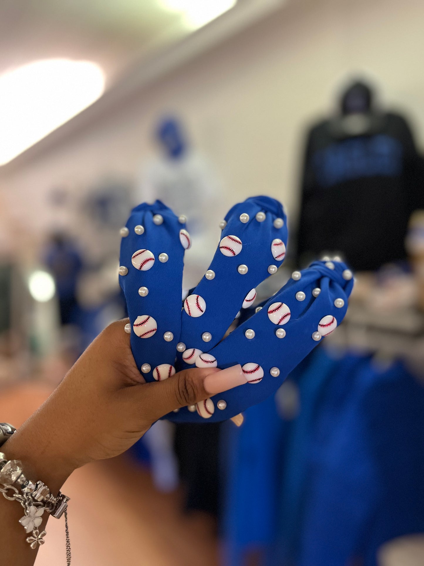 Blue Baseball Headband