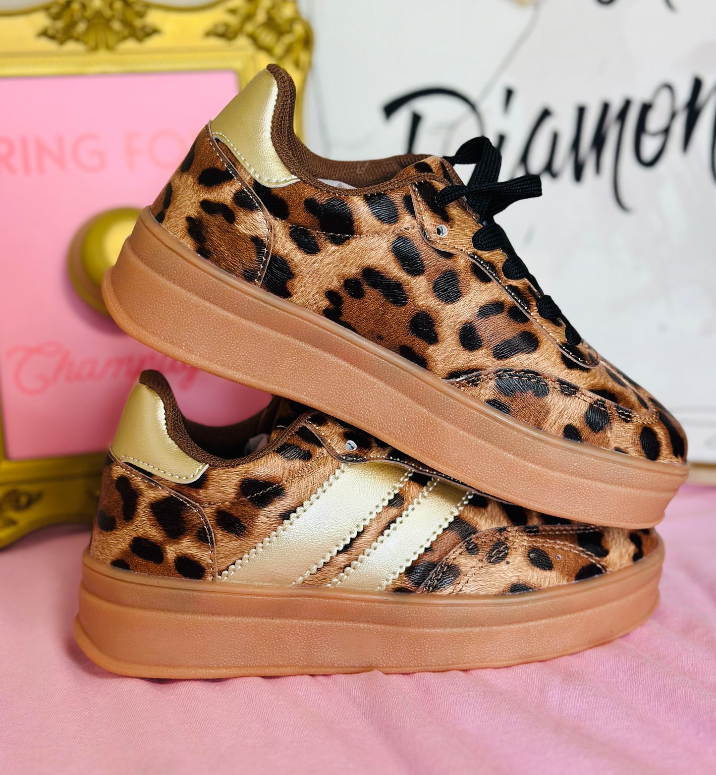 Kids Leopard Platform Sneakers