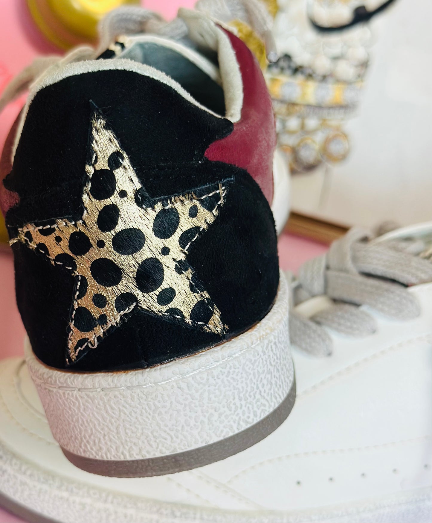 Gold and Black Sneakers