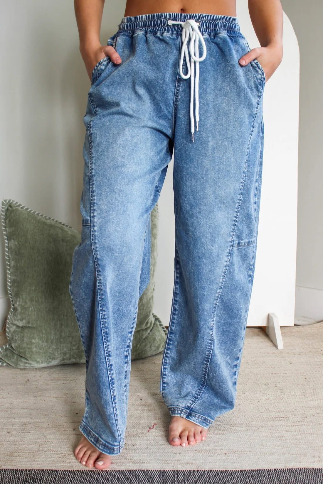 Drawstring Denim