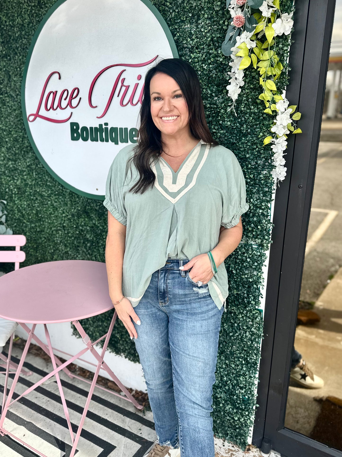 Sage Green Umgee Blouse