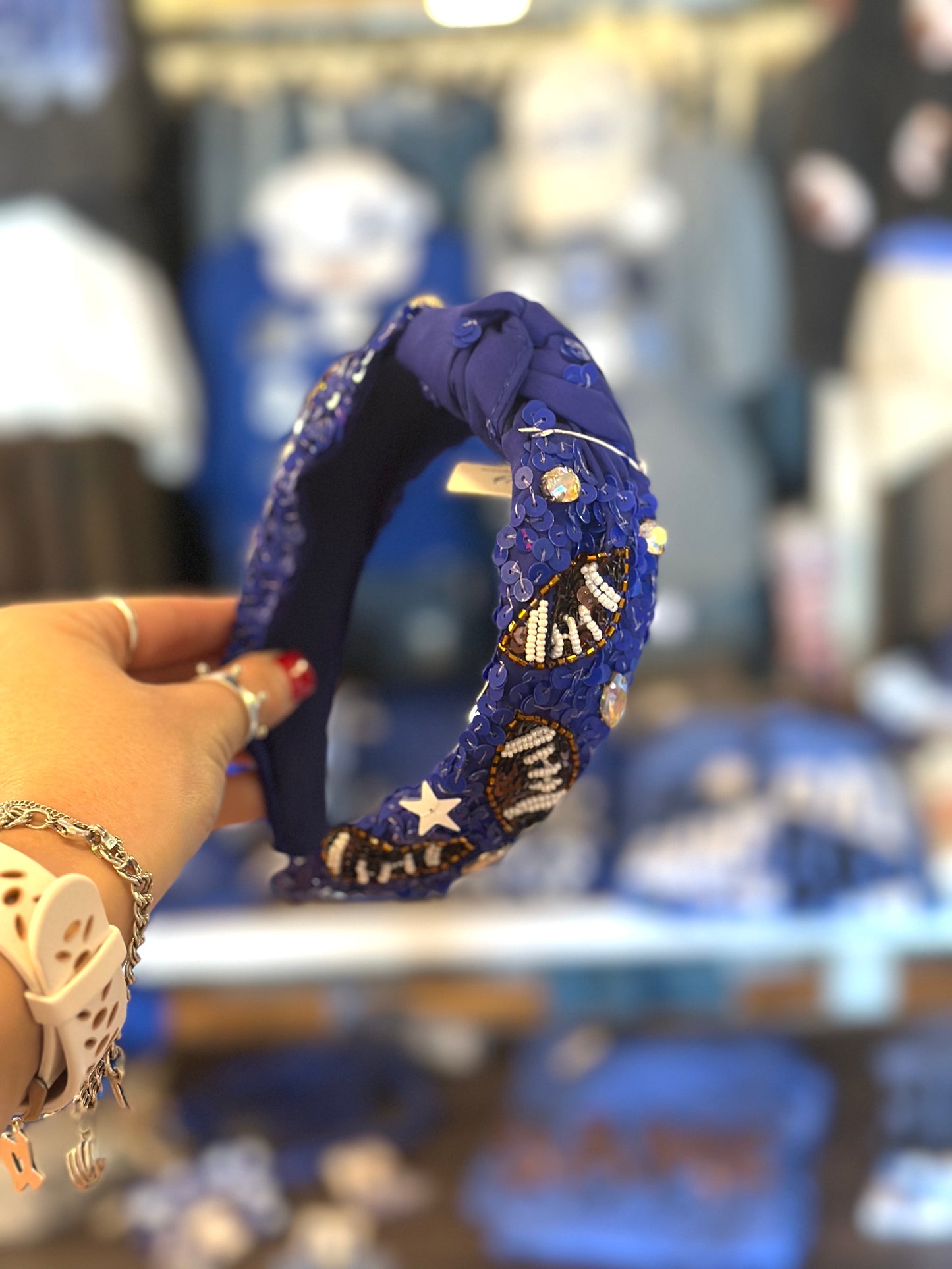 Blue Football Headband