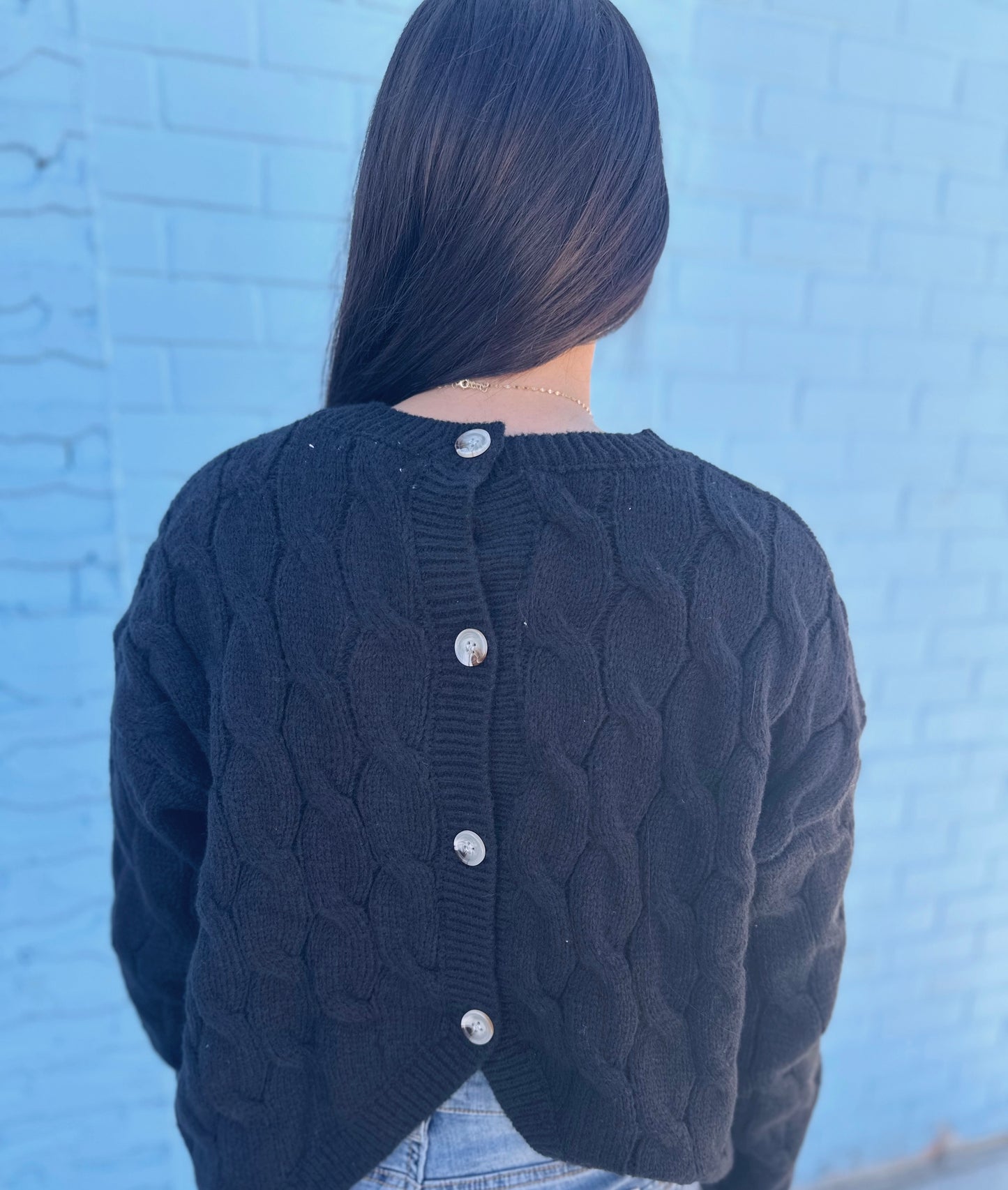 Black Button Sweater