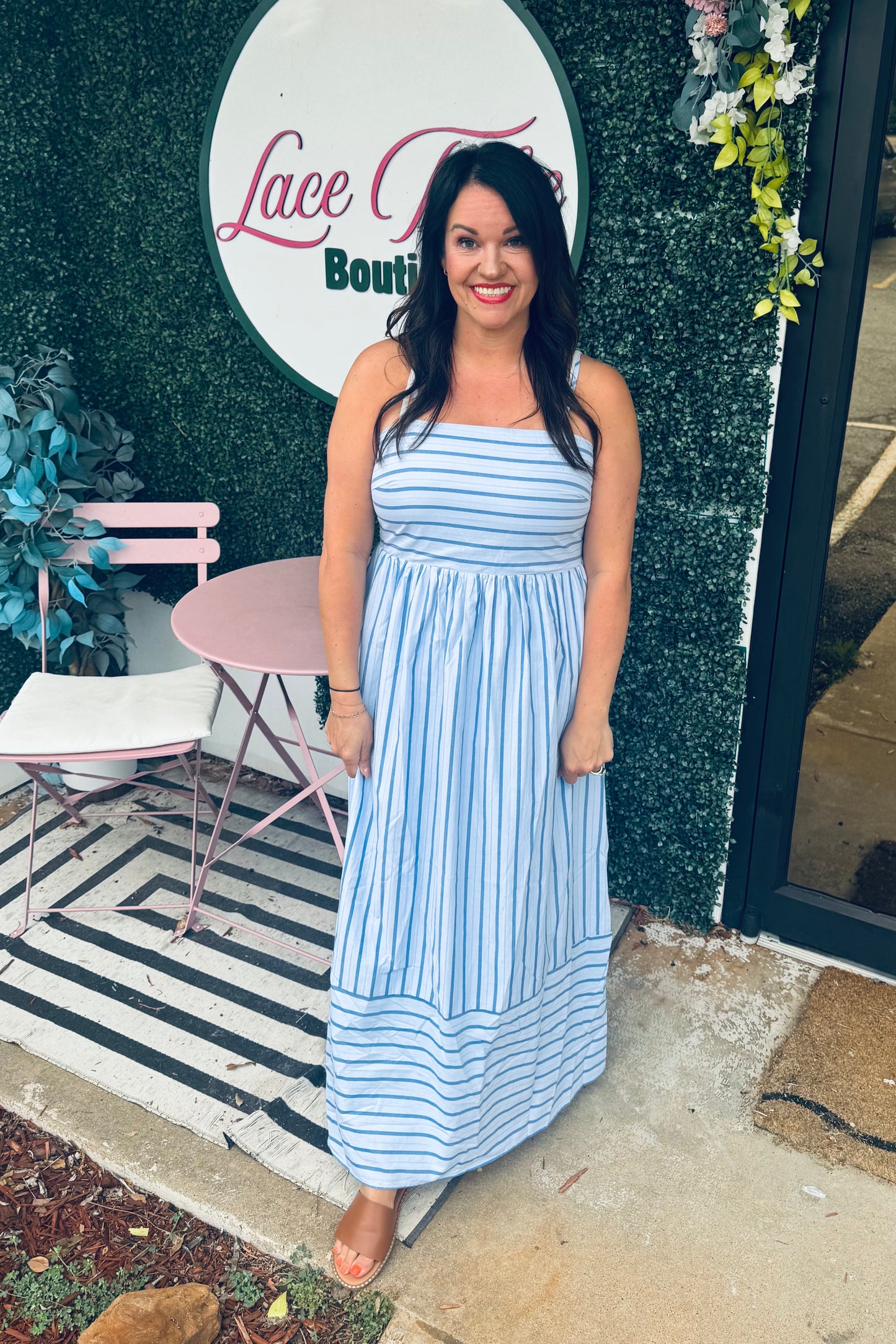 Blue Skies Striped Dress