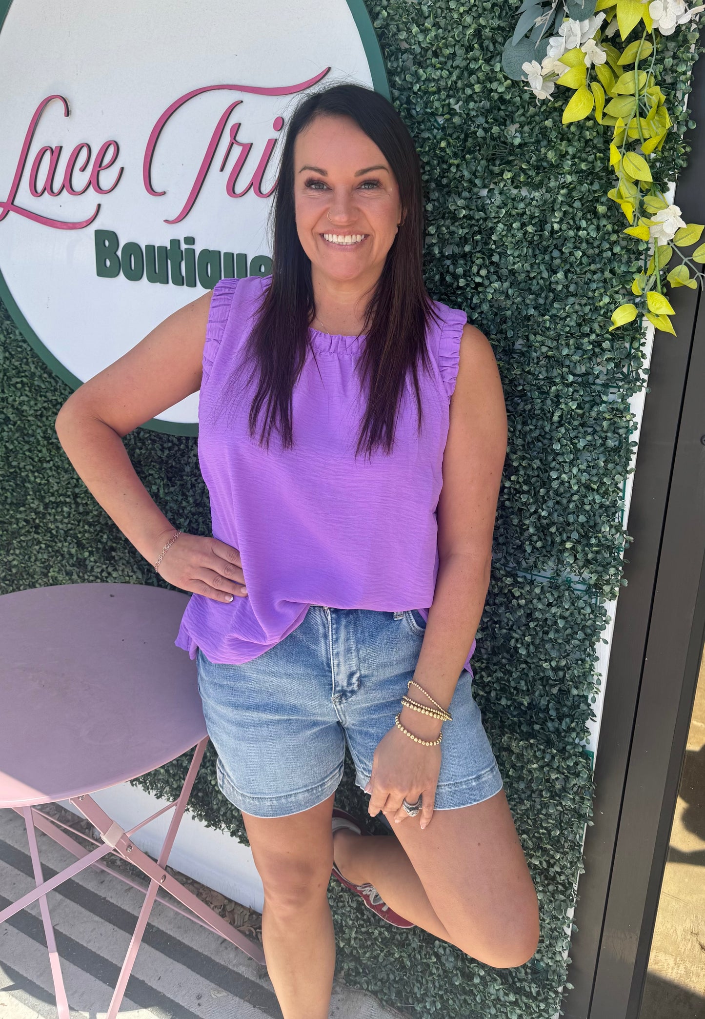 Purple Ruffled Tank