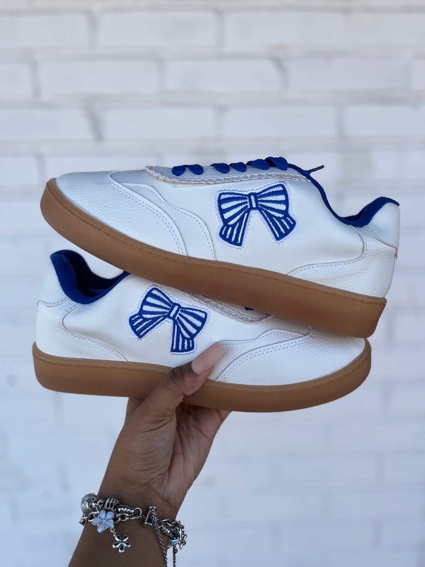Blue Bow Sneakers