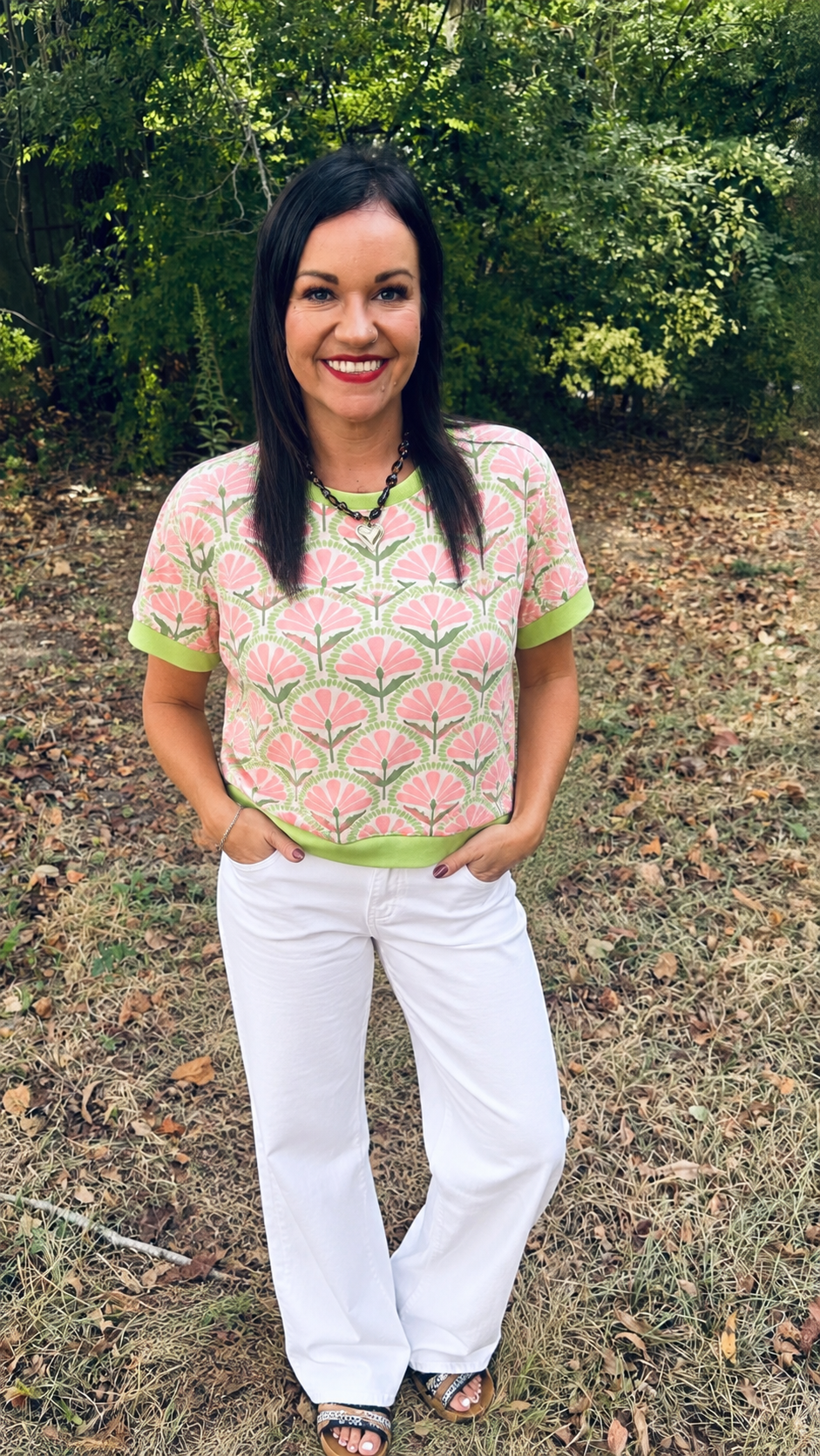 Pink Petals and Limeade Top