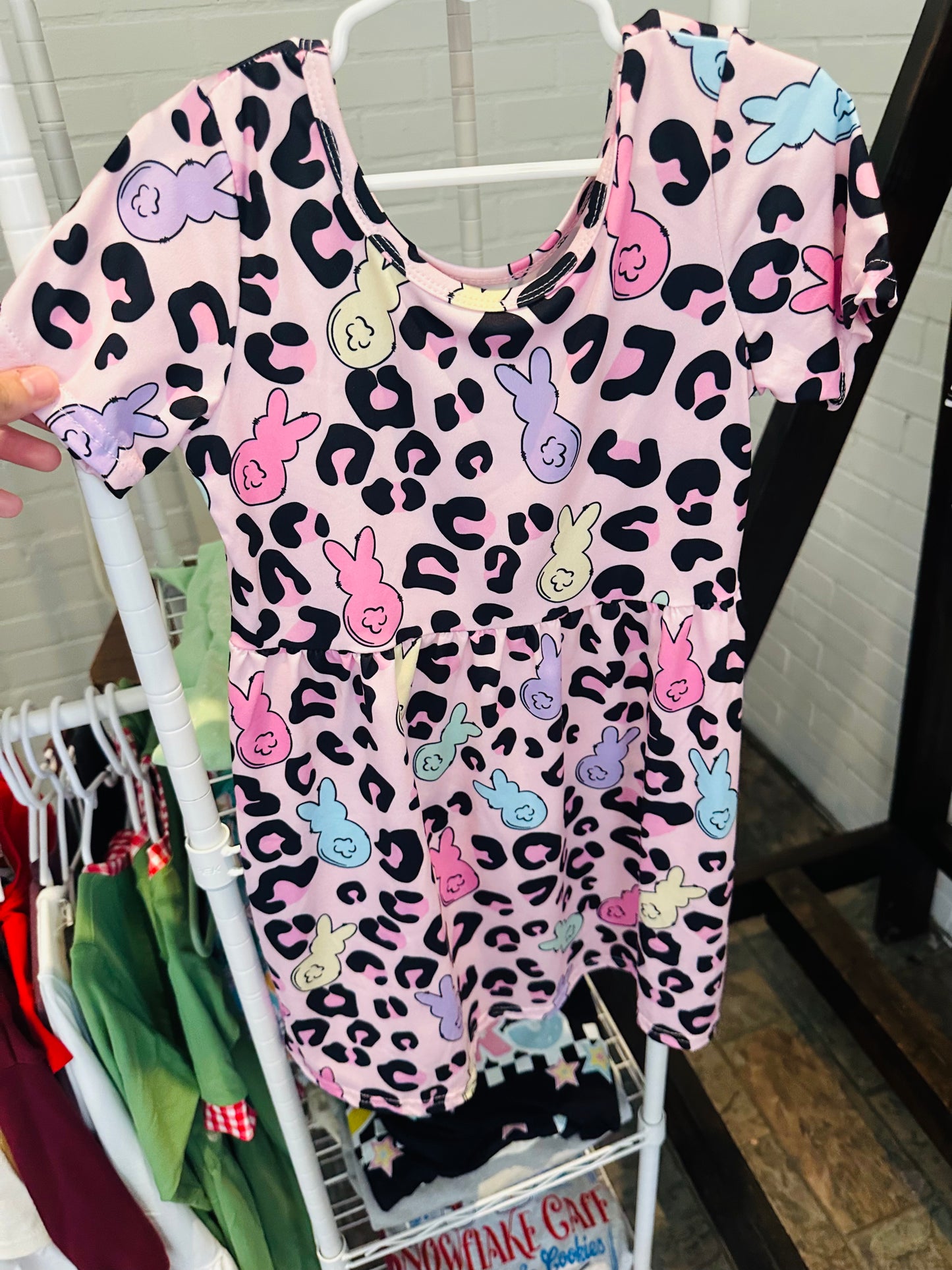 Pink leopard bunny dress