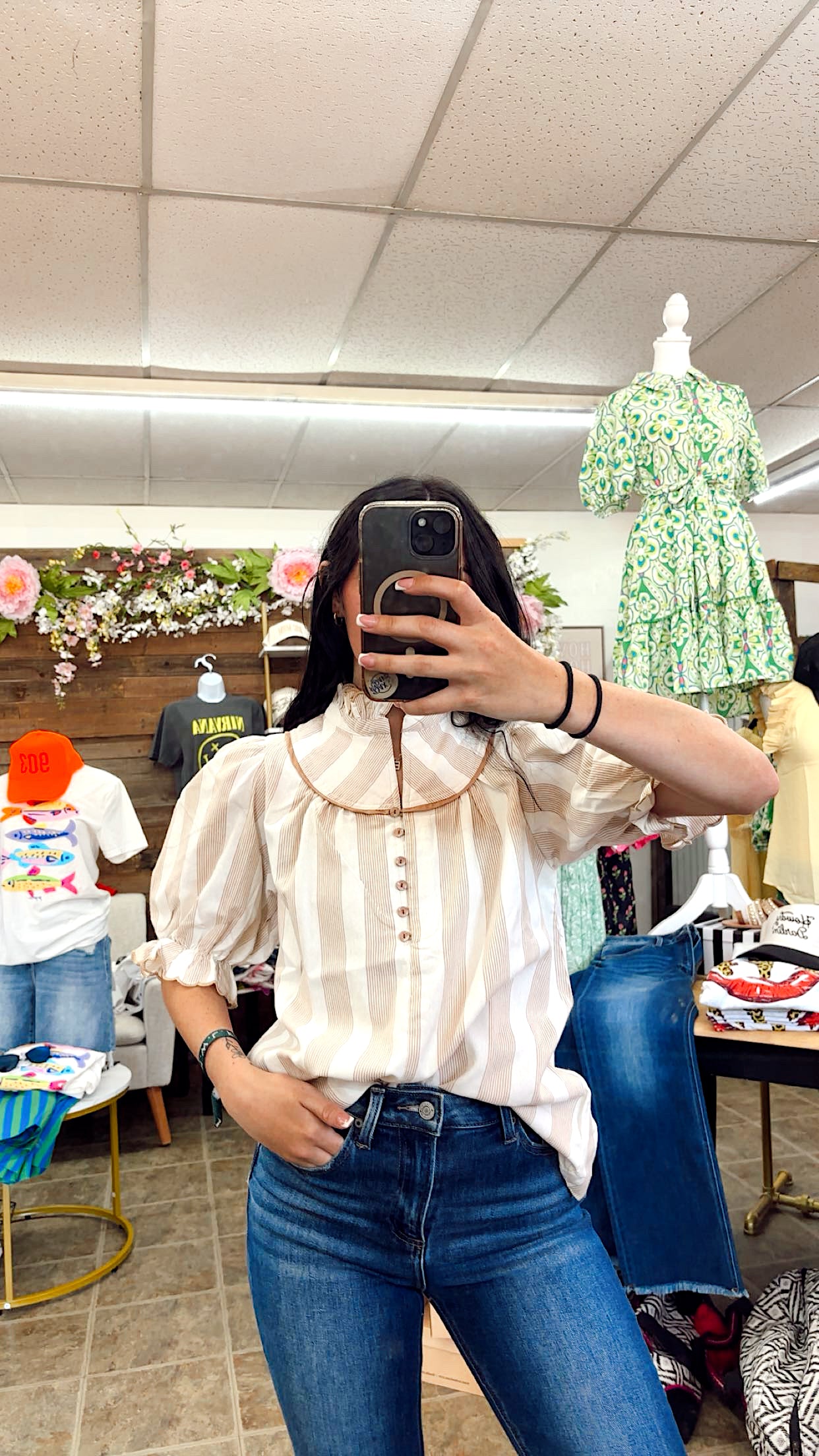 Striped cream blouse