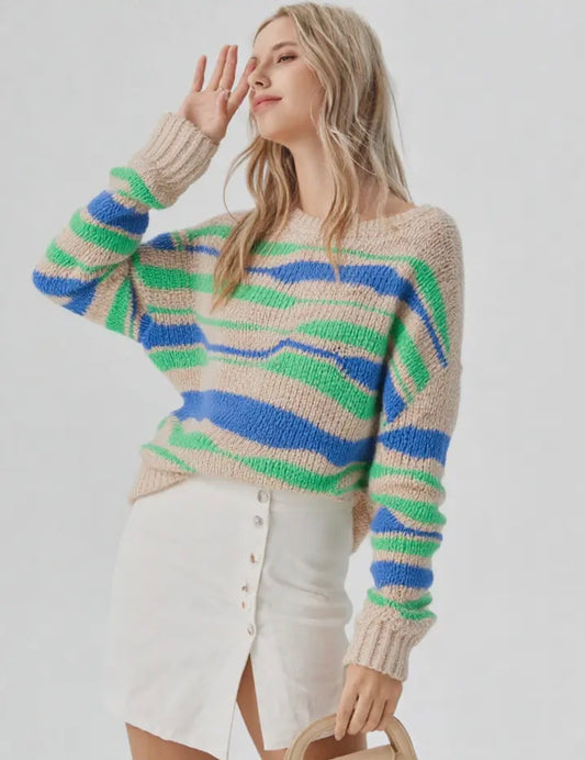 Blue swirl sweater
