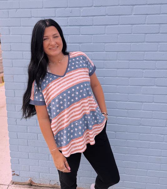 Red, White, Blue Top