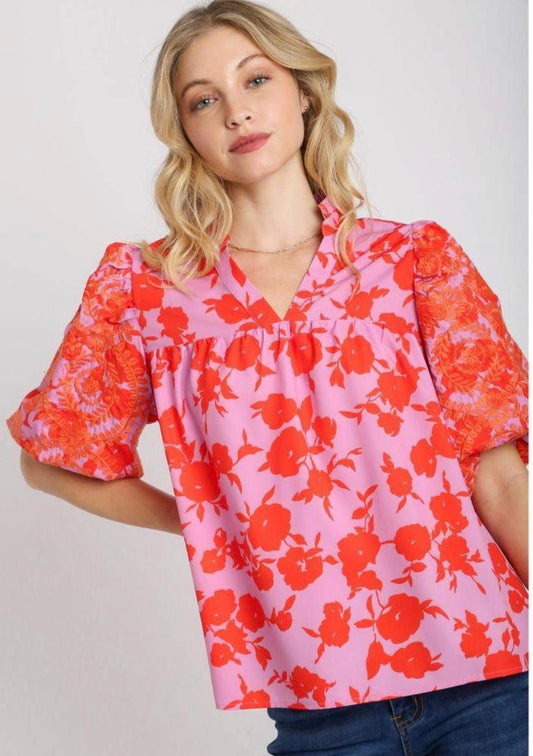 Pink daisy blouse