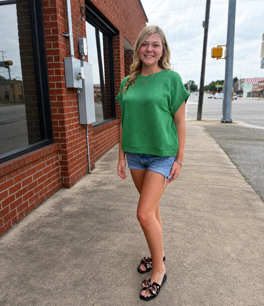 Kelly Green Waffel Top
