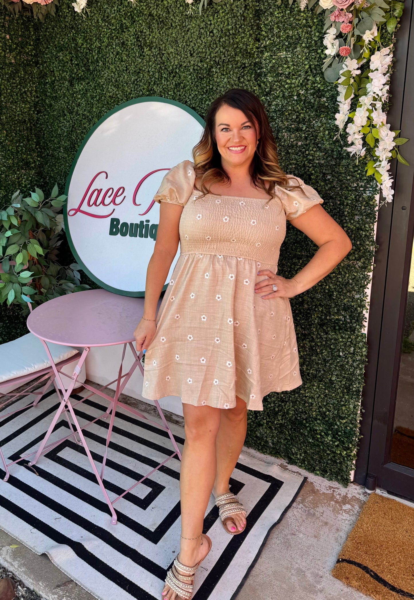 Beige Daisy Dress