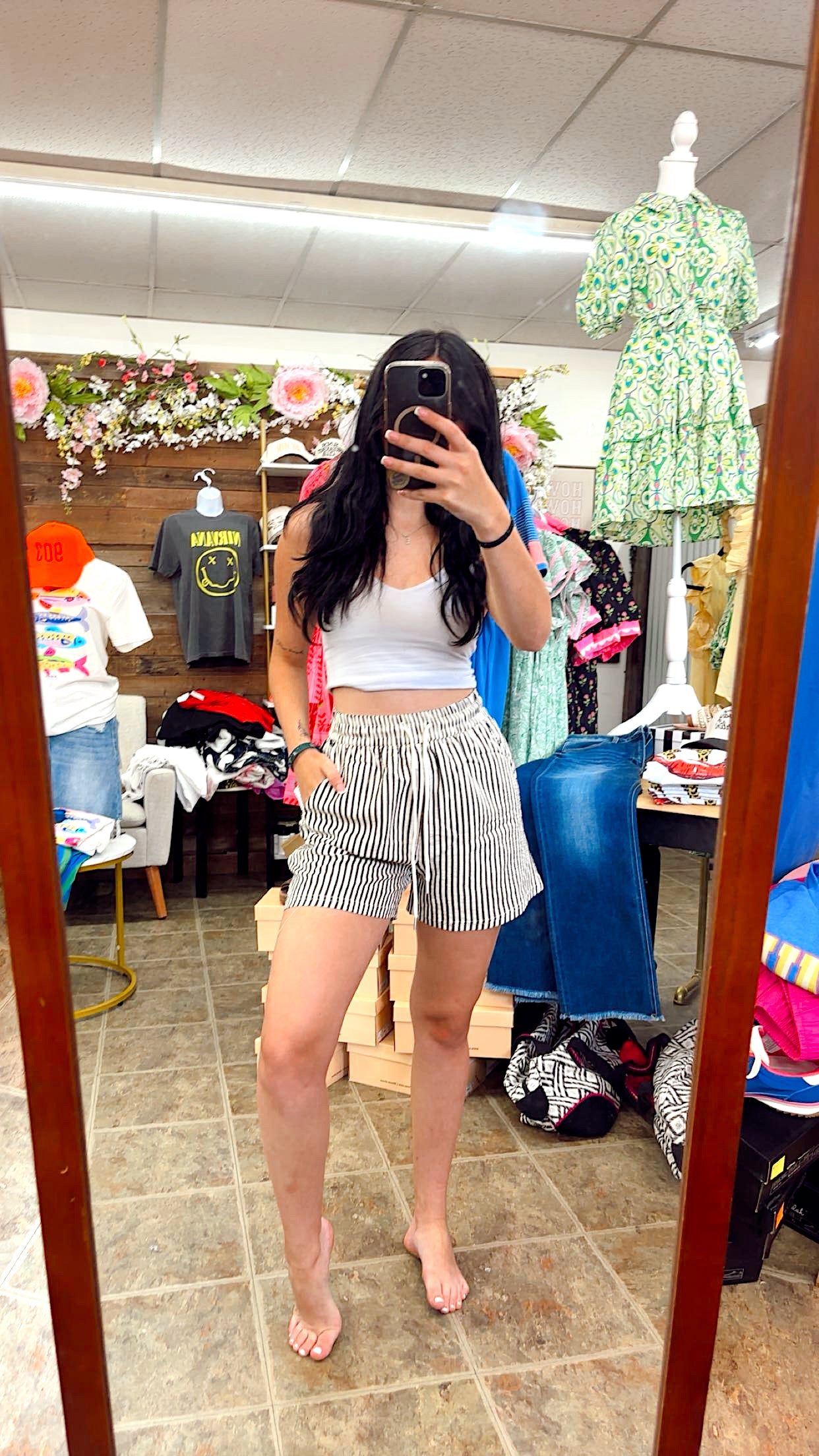 Pinstripe shorts