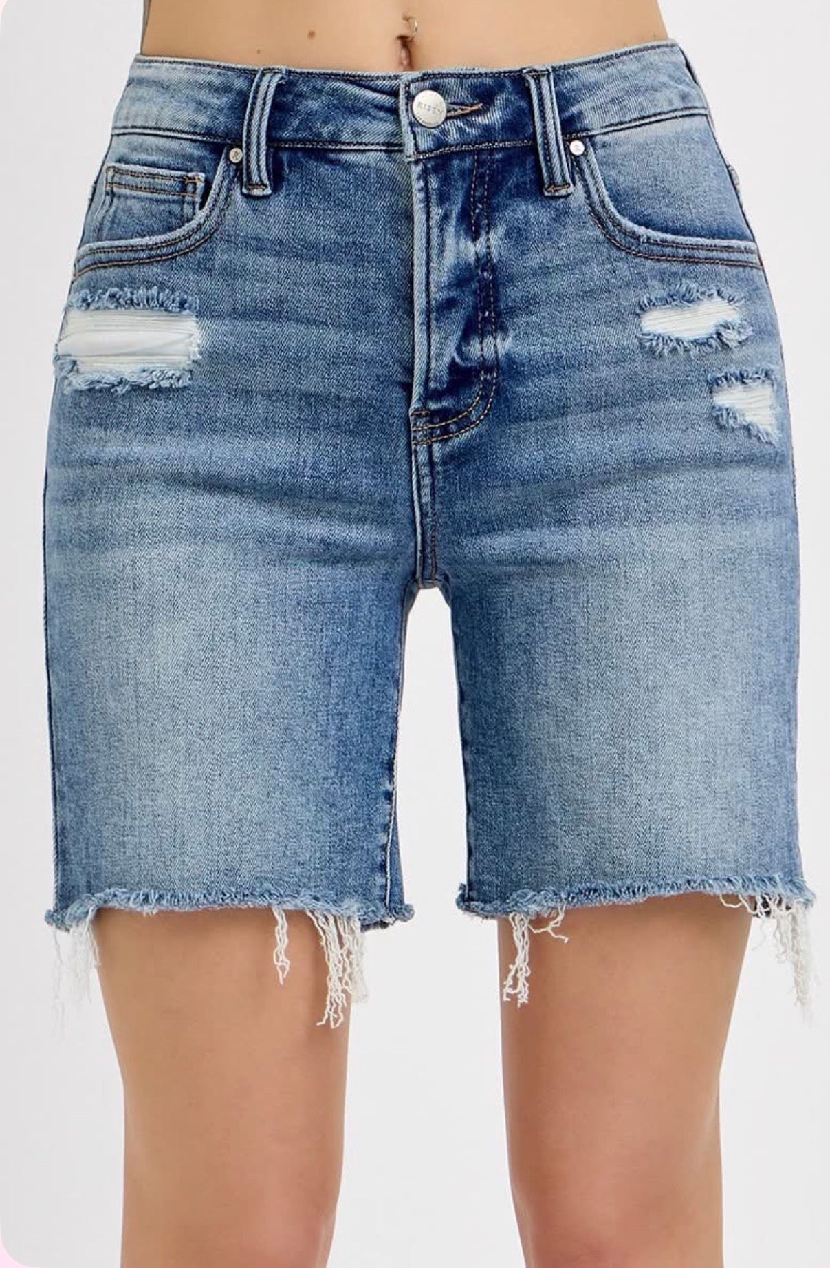Runaround denim shorts