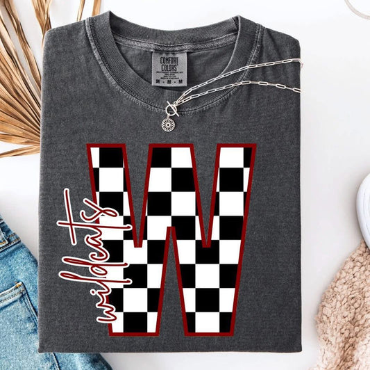 Checkered W tee.