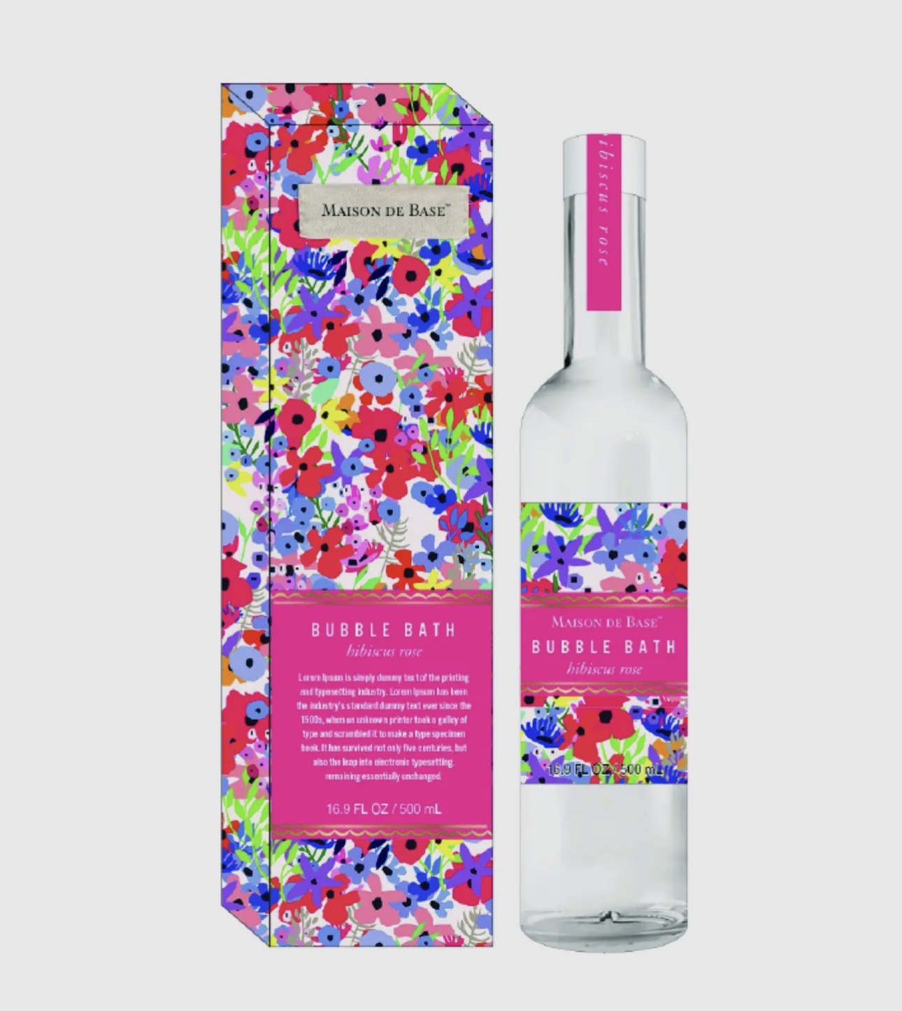Floral wine glass bubble bath