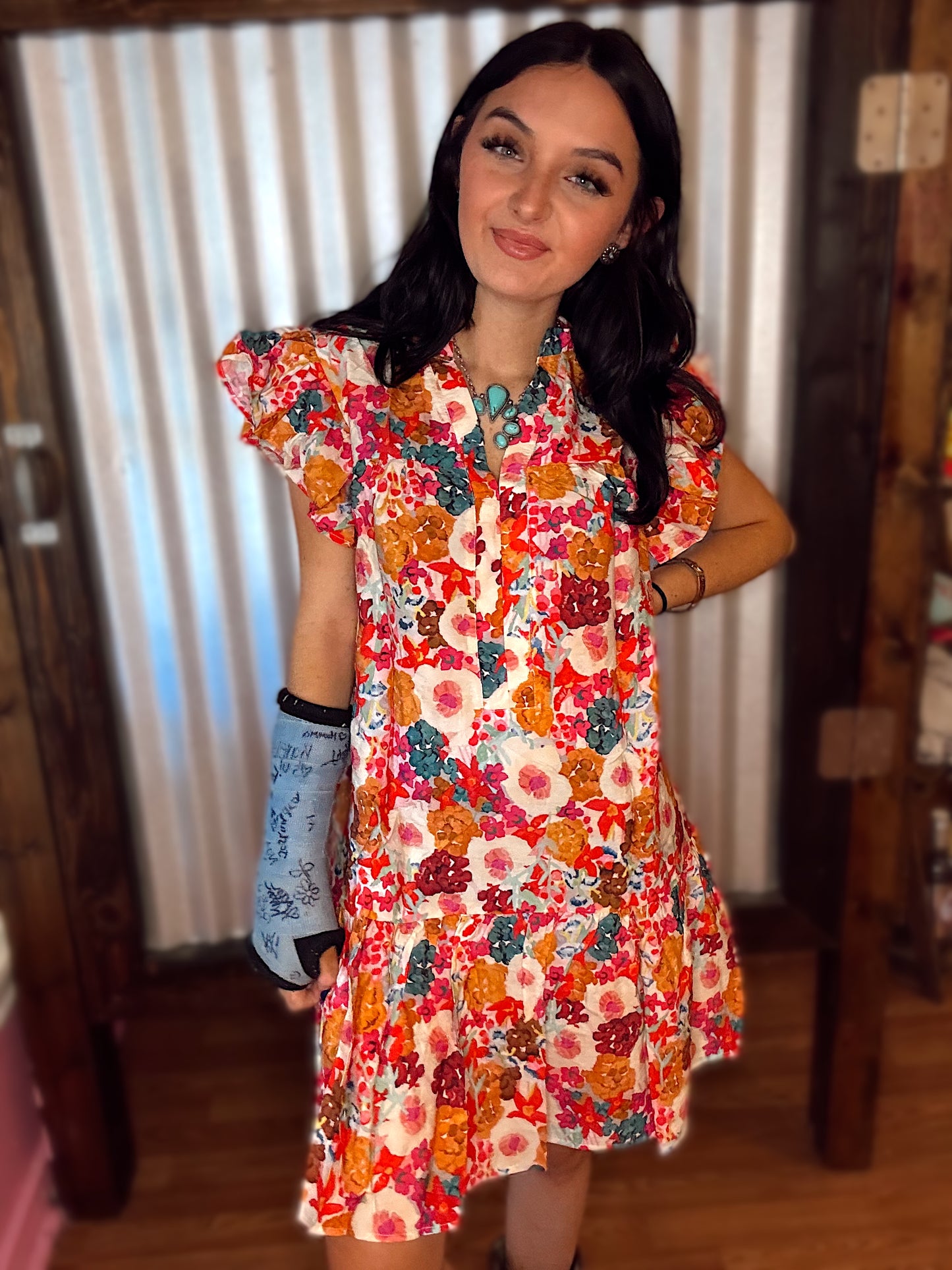 Colorful floral dress