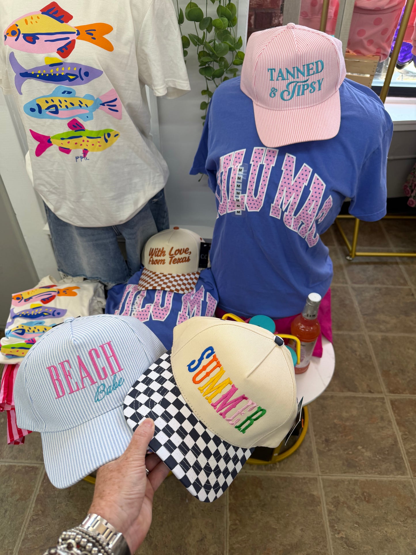 Black Checkered Summer Hat