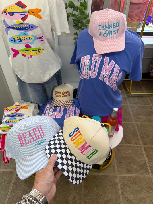 Black Checkered Summer Hat