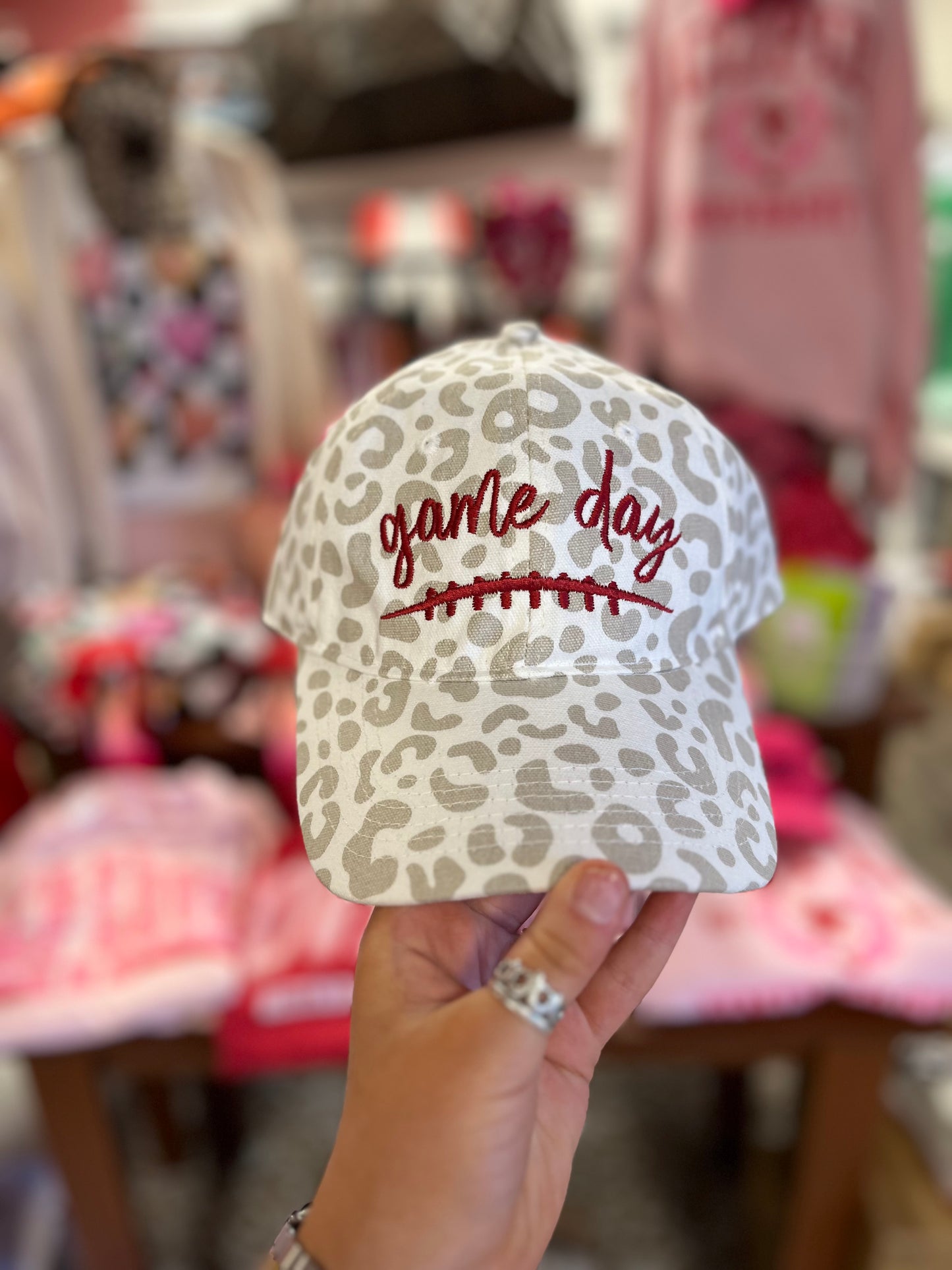Cheetah RED game day hat