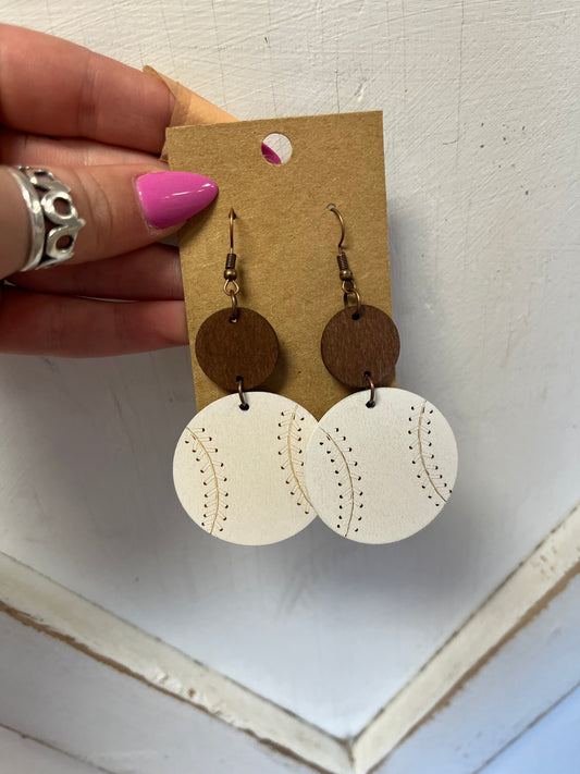 Shelley baseball earrings