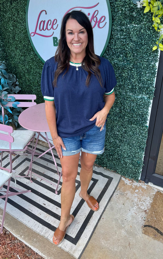 Navy Breeze Blouse