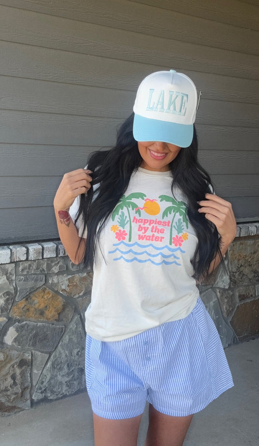 Happiest by the water tee