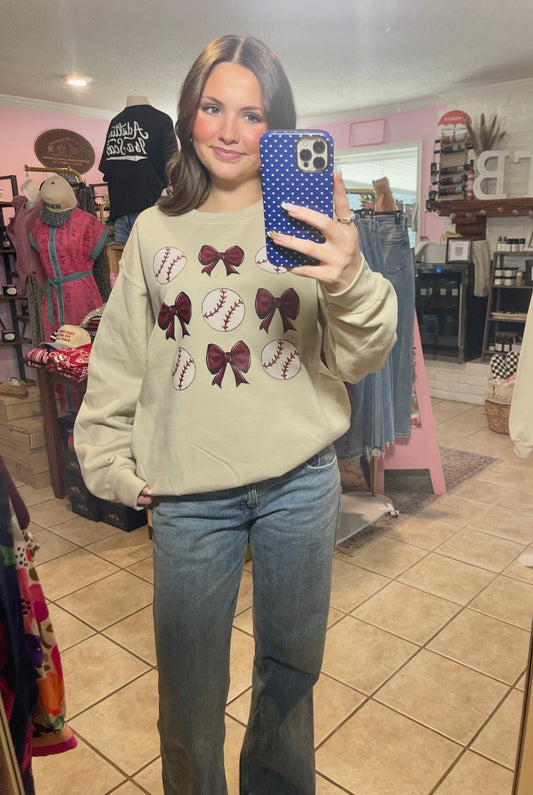Bow Baseball Sweatshirt