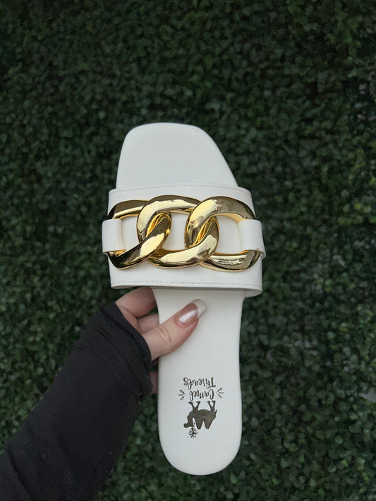 The White Goldy Lock Sandal