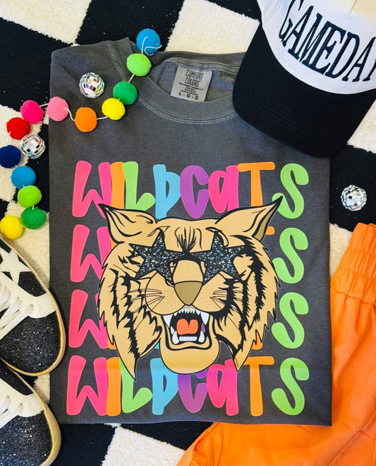 Colorful wildcats tee