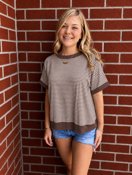 Brown Striped Top