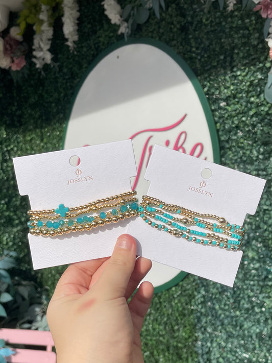 Teal bracelets