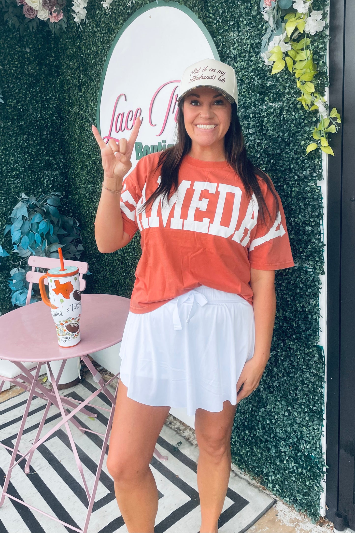 Burnt game day tee