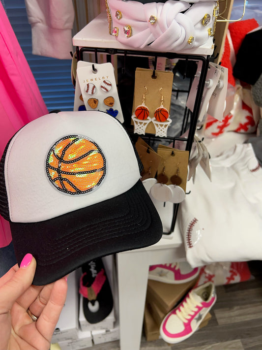 Basketball trucker hat