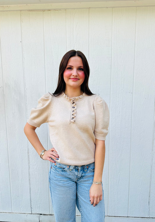 Knit Button Top