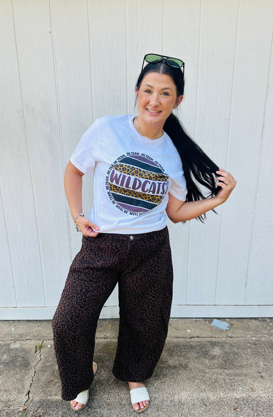 Barrel Flared Cheetah Pants