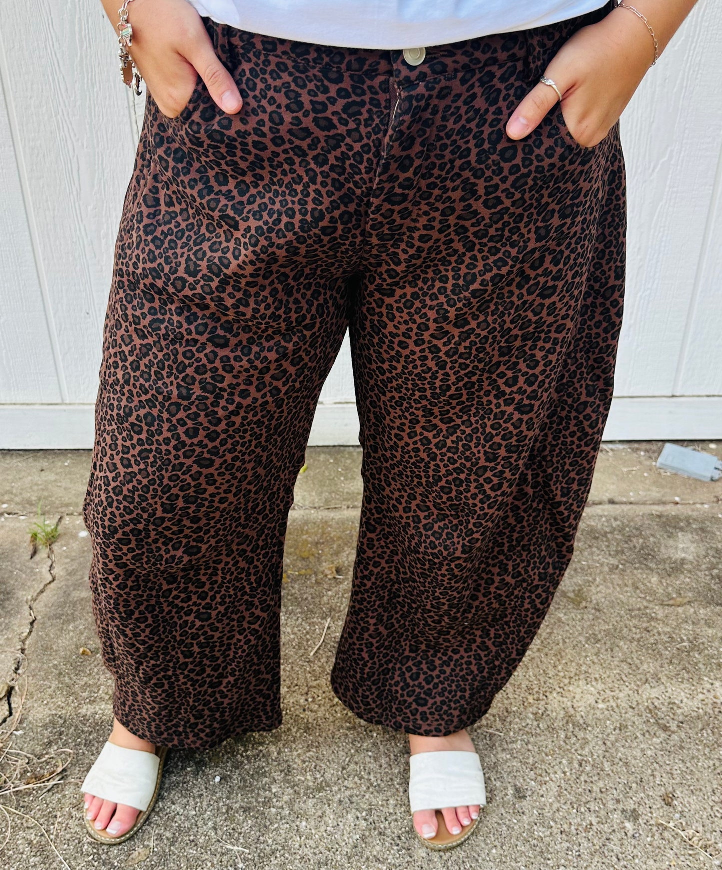 Barrel Flared Cheetah Pants