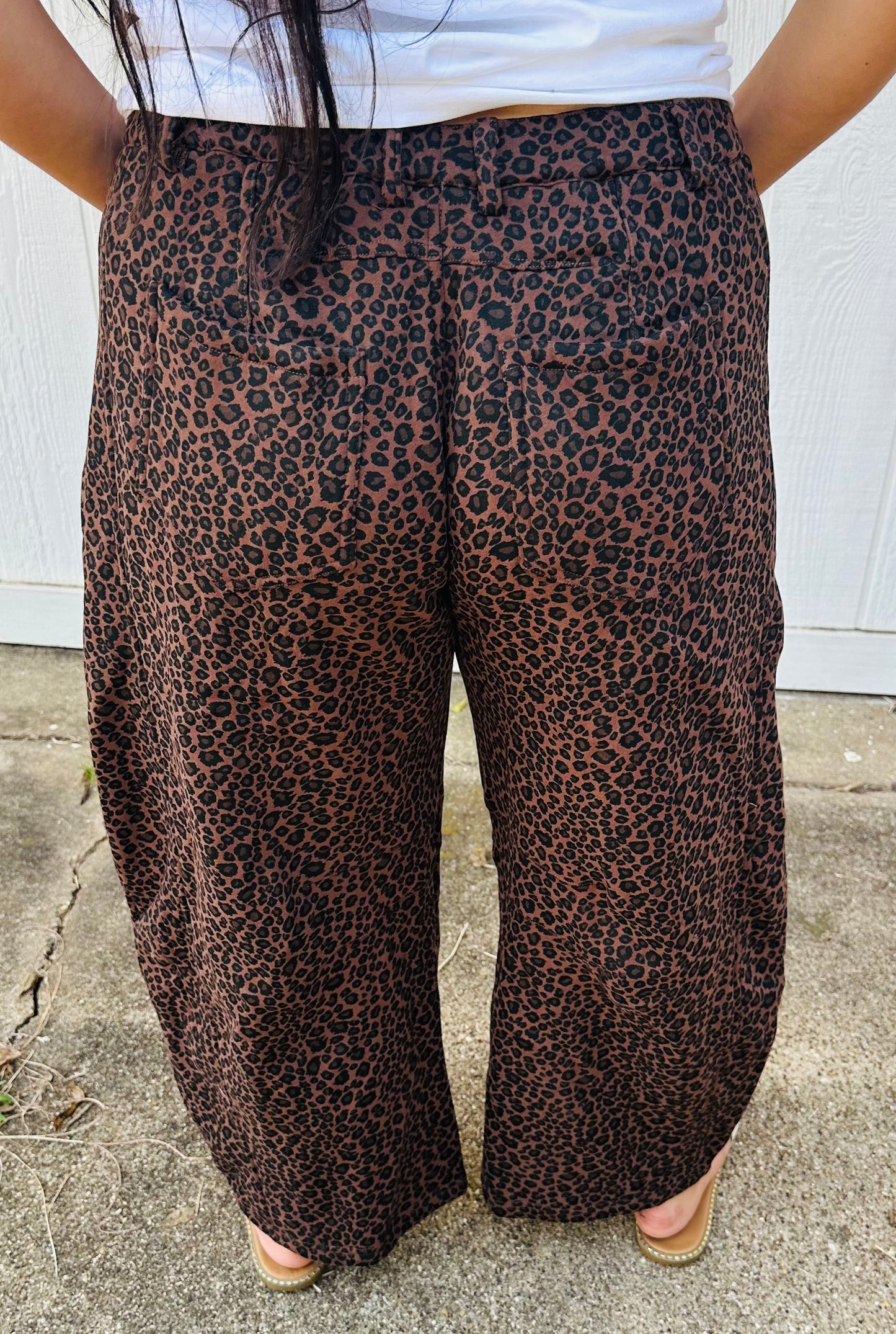 Barrel Flared Cheetah Pants