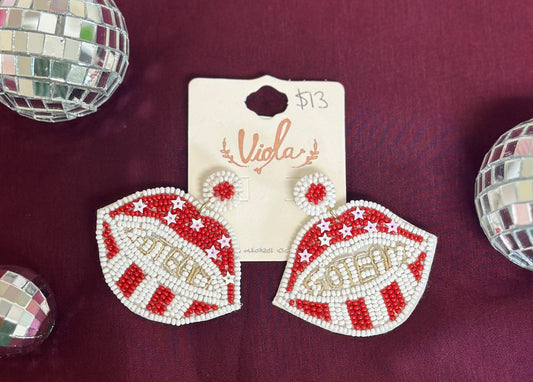 Go Team Maroon Earrings