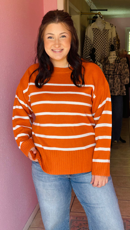 Striped Orange Sweater